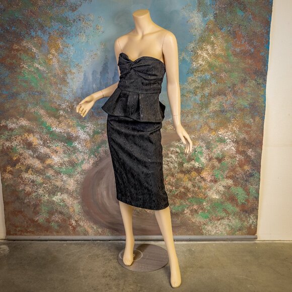 VERONICA BEARD Black Strapless Jacquard Allyson Dress  Size 6 NWT - Picture 7 of 16